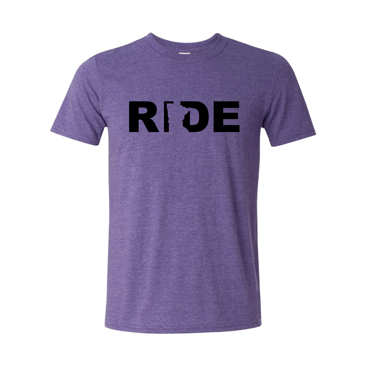 Ride Minnesota Classic T-Shirt Heather Purple (Black Logo)