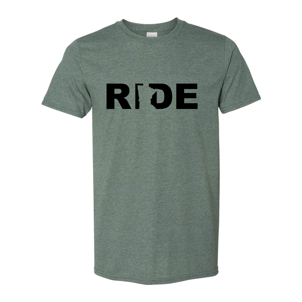 Ride Minnesota Classic T-Shirt Heather Military Green (Black Logo)