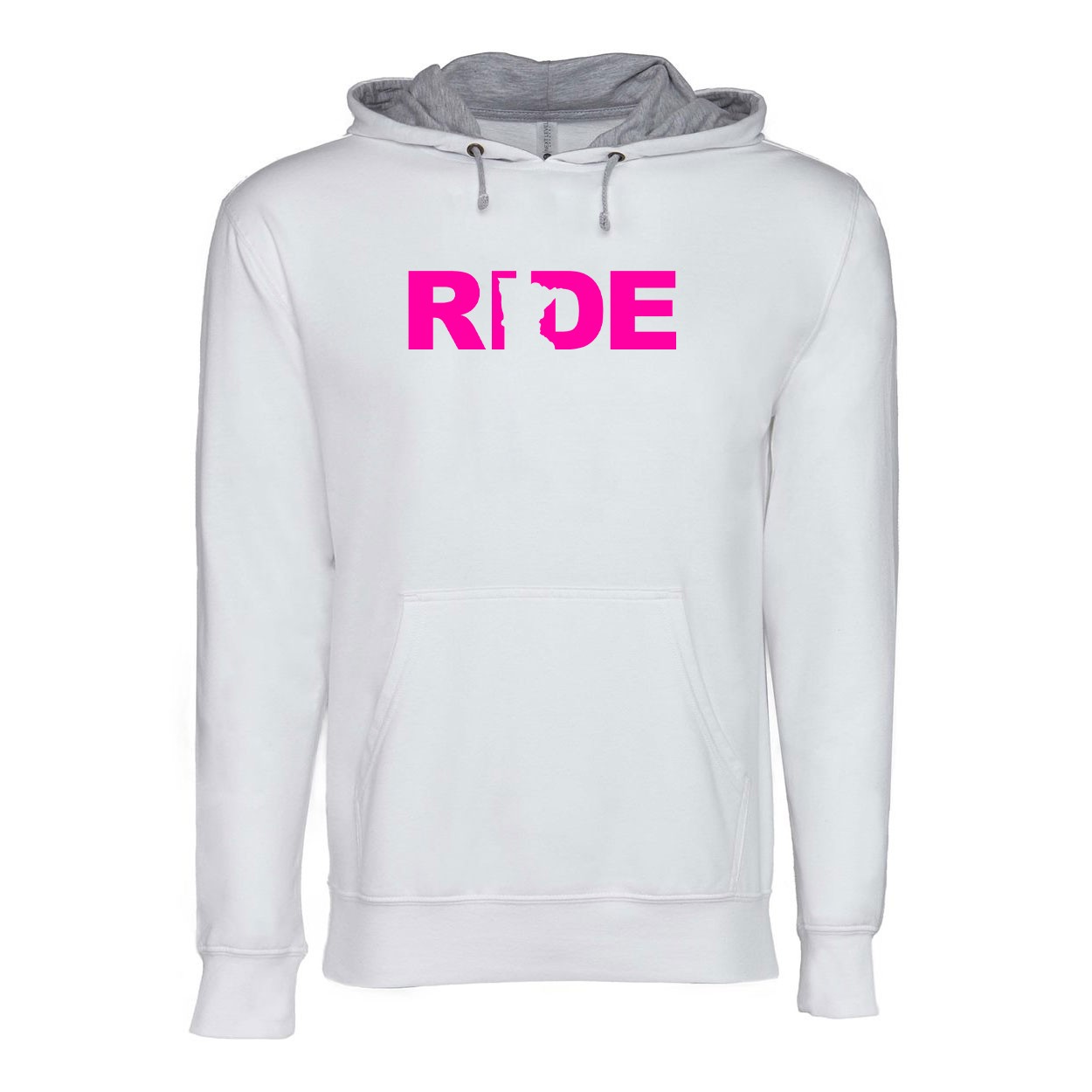 Ride Minnesota Classic Lightweight Sweatshirt White/Heather Gray (Pink Logo)