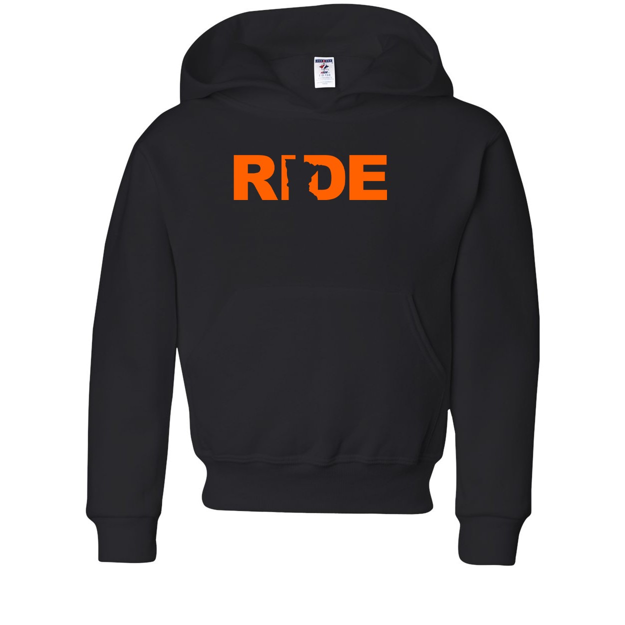 Ride Minnesota Classic Youth Sweatshirt Black (Orange Logo)