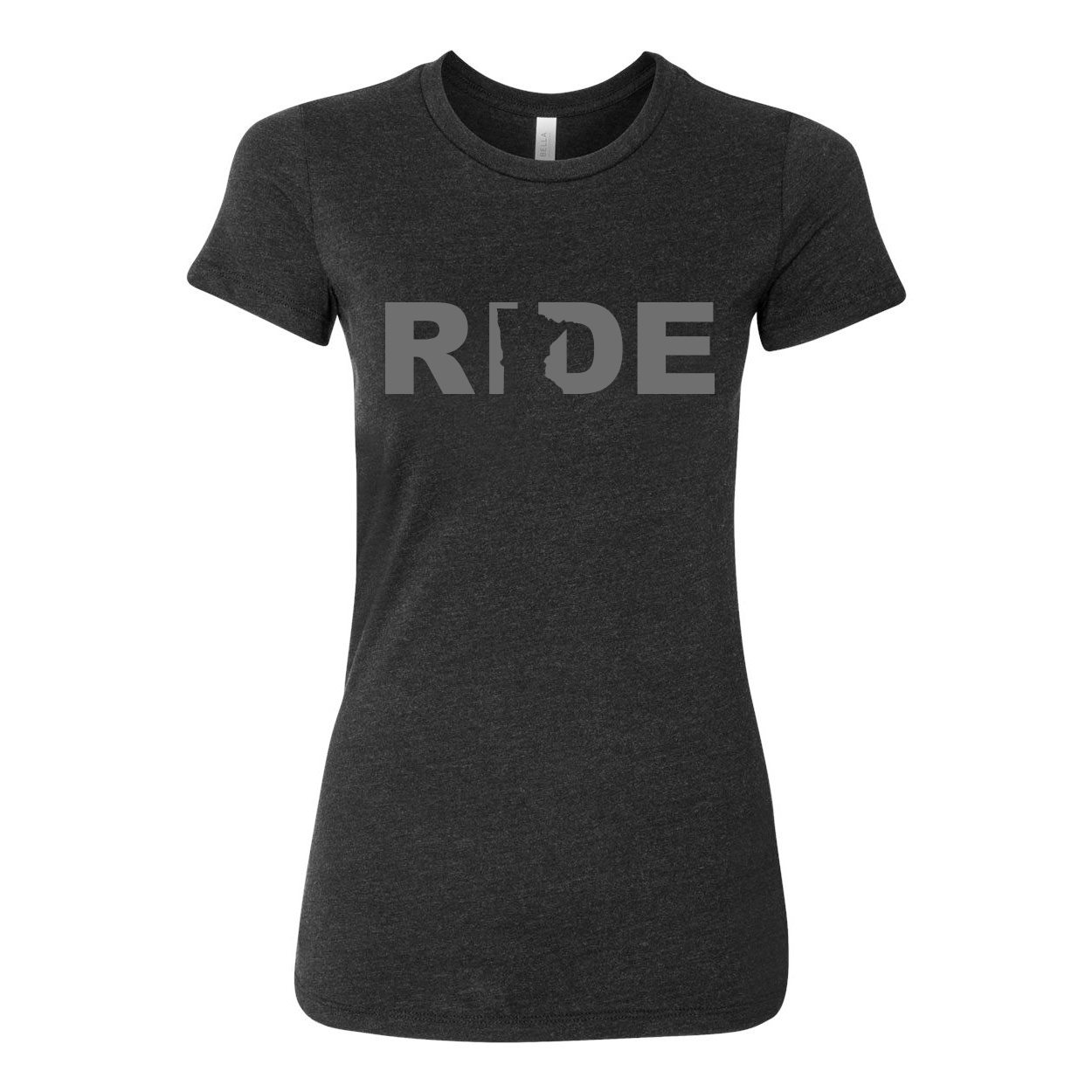 Ride Minnesota Women's Classic Fitted Tri-Blend T-Shirt Dark Heather Gray (Gray Logo)
