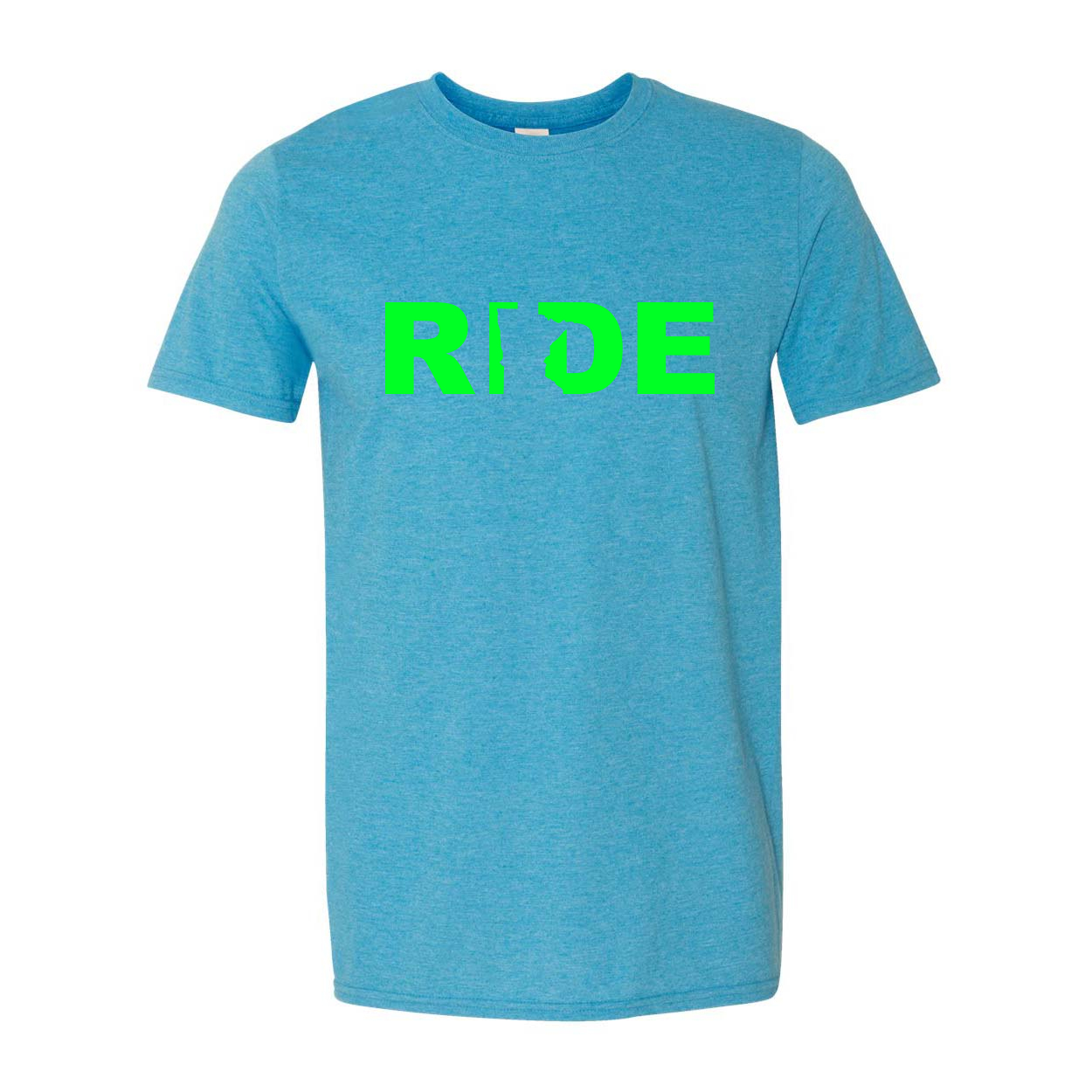 Ride Minnesota Classic T-Shirt Heather Sapphire Blue (Green Logo)