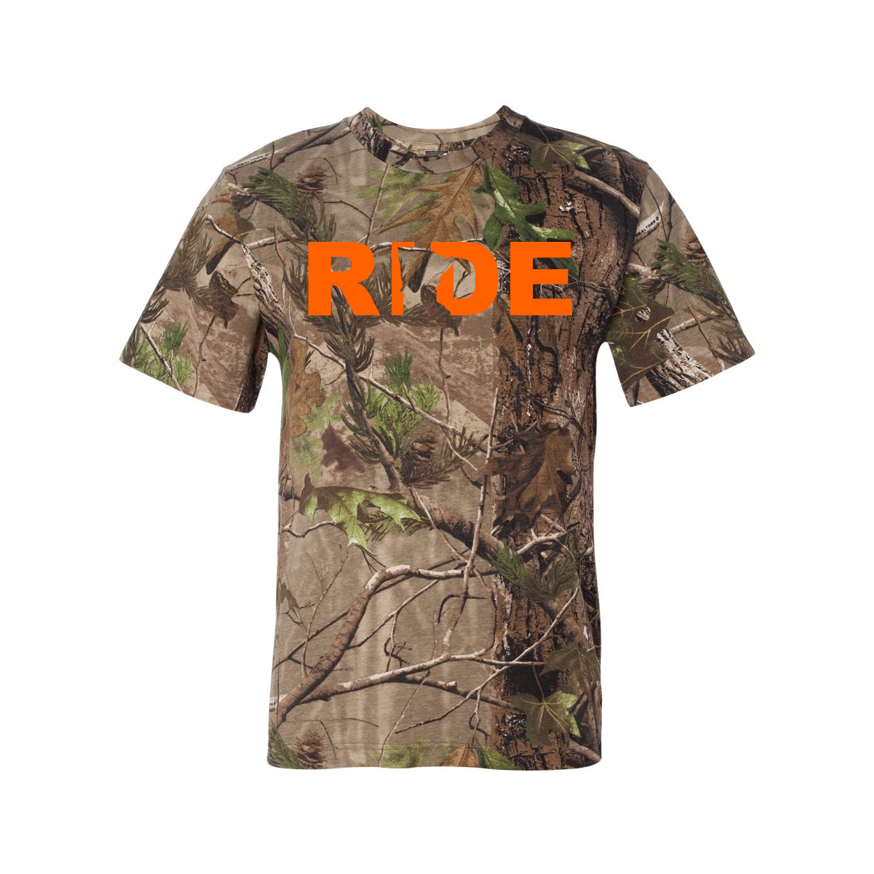 Ride Minnesota Classic Premium T-Shirt RealTree Camo (Orange Logo)