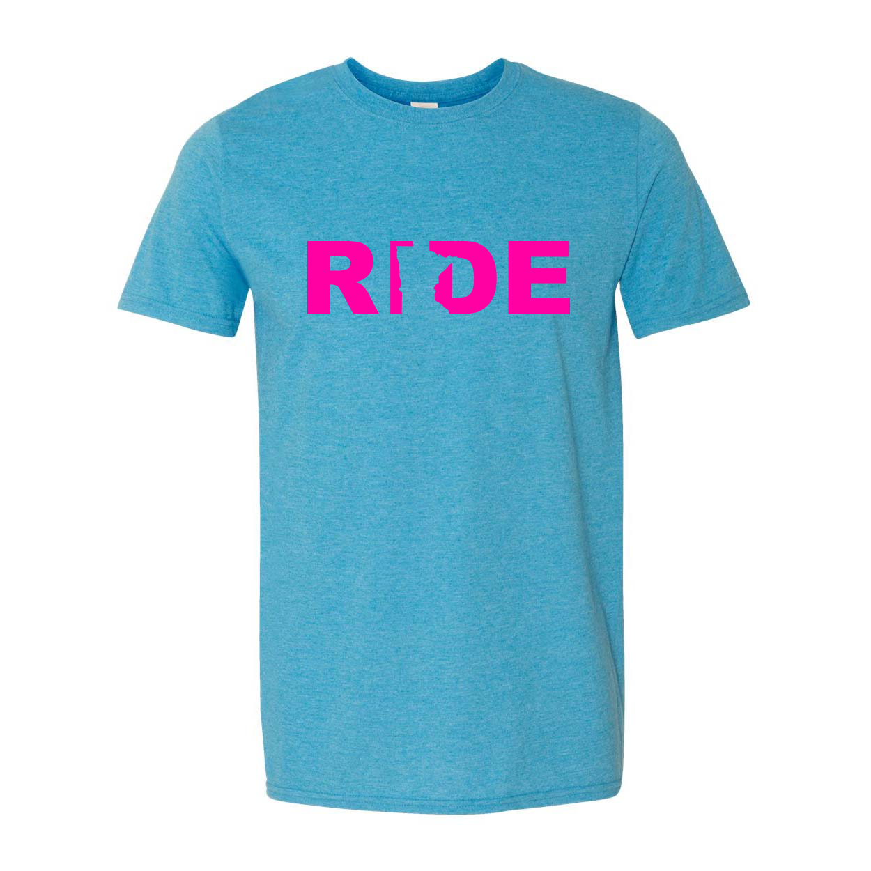 Ride Minnesota Classic T-Shirt Heather Sapphire Blue (Pink Logo)