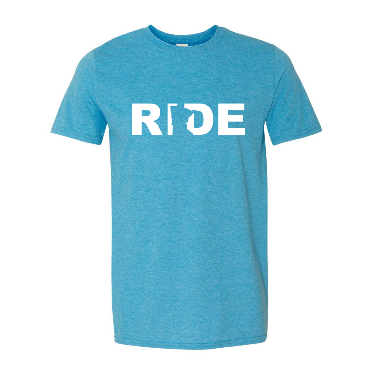 Ride Minnesota Classic T-Shirt Heather Sapphire Blue (White Logo)