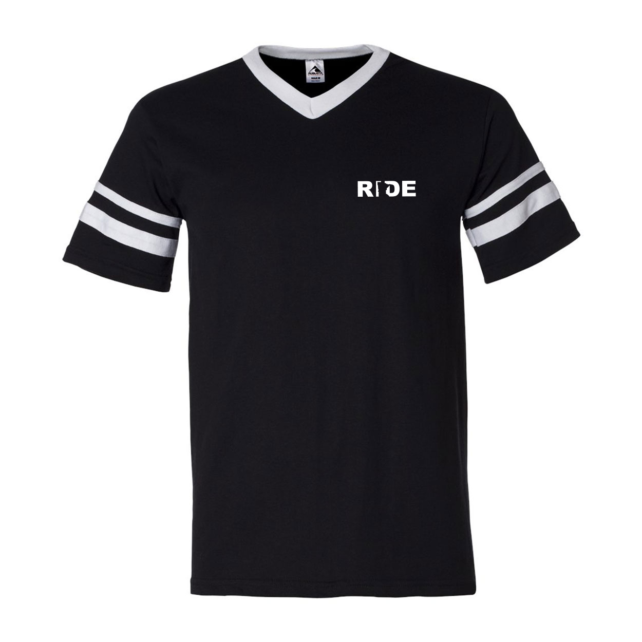 Ride Minnesota Night Out Premium Striped Jersey T-Shirt Black/White (White Logo)