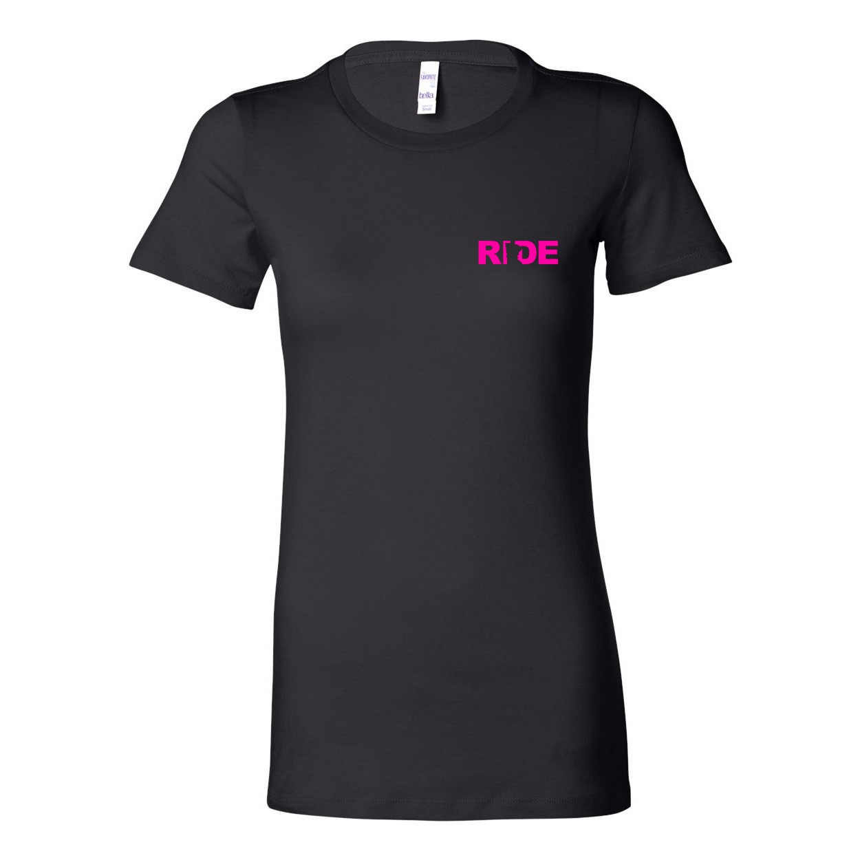 Ride Minnesota Women's Night Out Fitted Tri-Blend T-Shirt Black (Pink Logo)