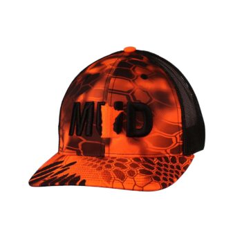 Mud Minnesota Classic Trucker Snapback Hat Orange_Black_Snakeskin