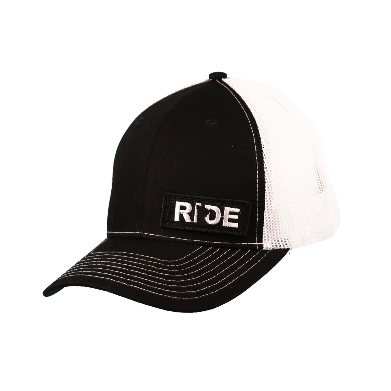 Ride Minnesota Night Out Embroidered Patch Snapback Trucker Hat Black/White