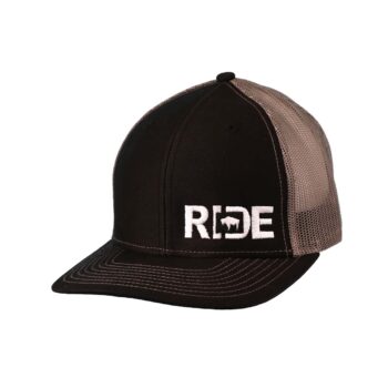 Ride Wyoming Night Out Trucker Snapback Hat Black_White