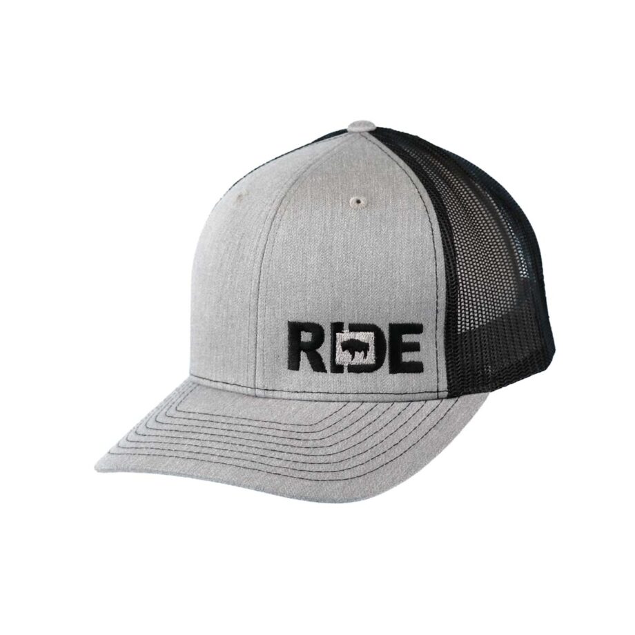 Ride Wyoming Night Out Trucker Snapback Hat Gray_Black