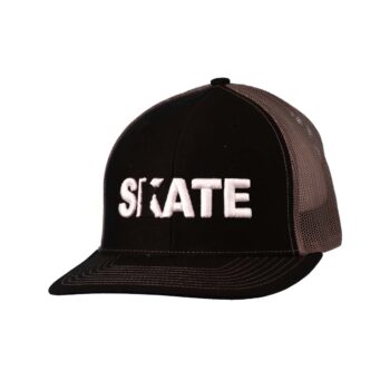 Skate Minnesota Classic Trucker Snapback Hat Black_White