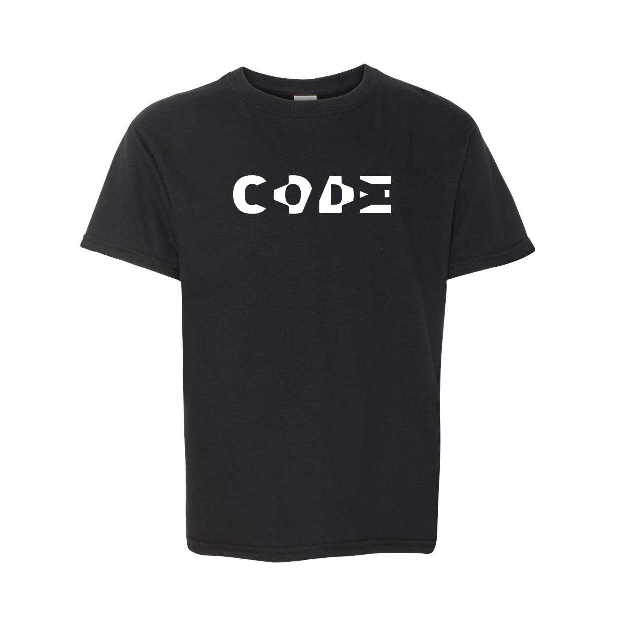 Code Tag Logo Classic Youth T-Shirt Black (White Logo)