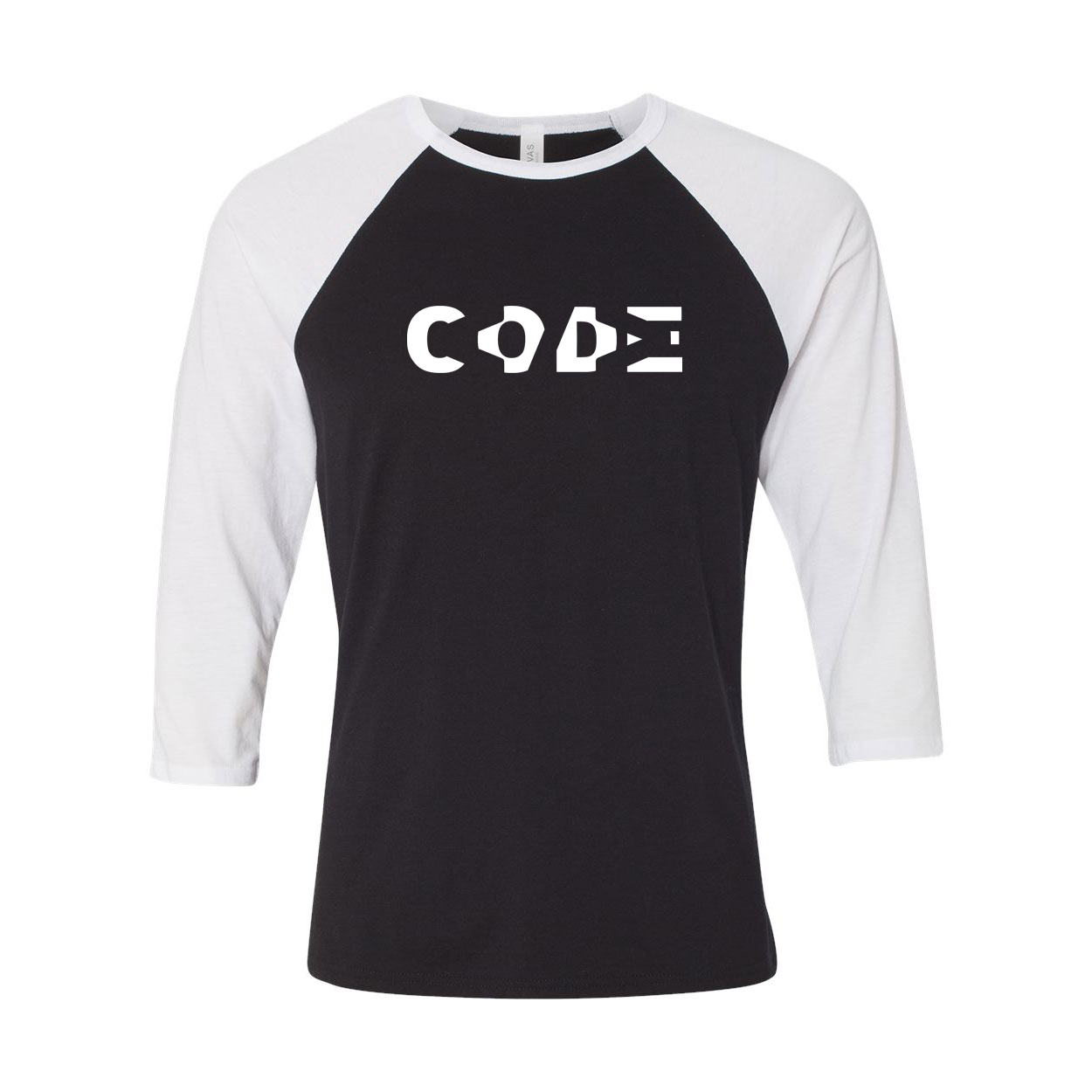 Code Tag Logo Classic Raglan Shirt Black/White (White Logo)