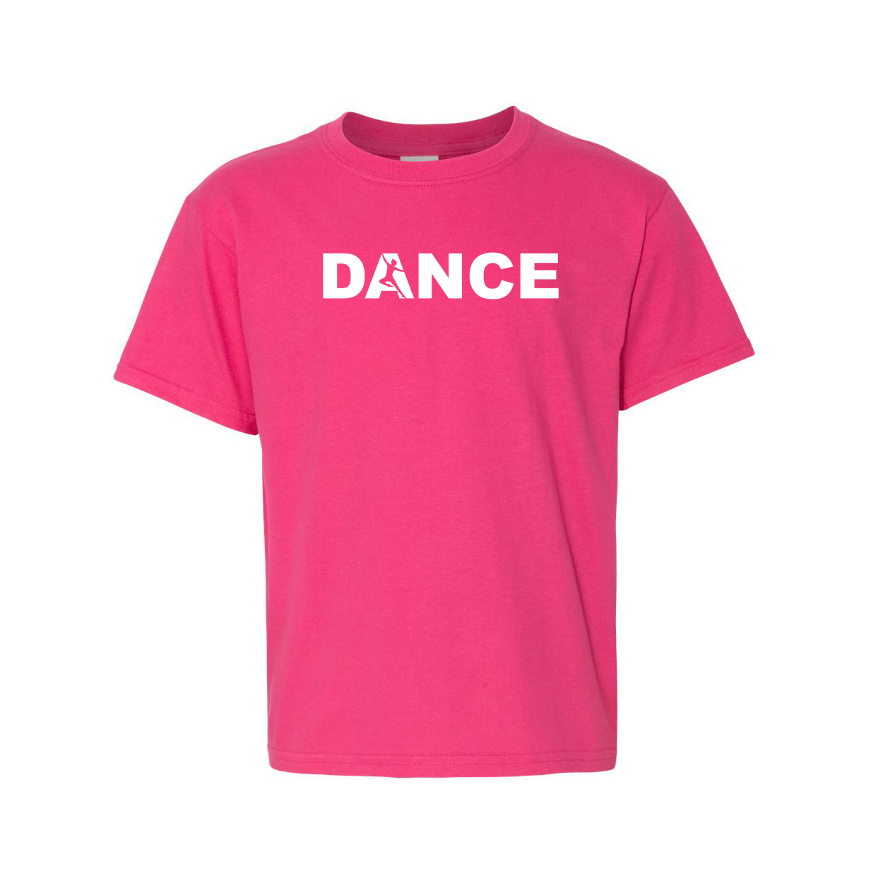 Dance Silhouette Logo Classic Youth T-Shirt Pink (White Logo)