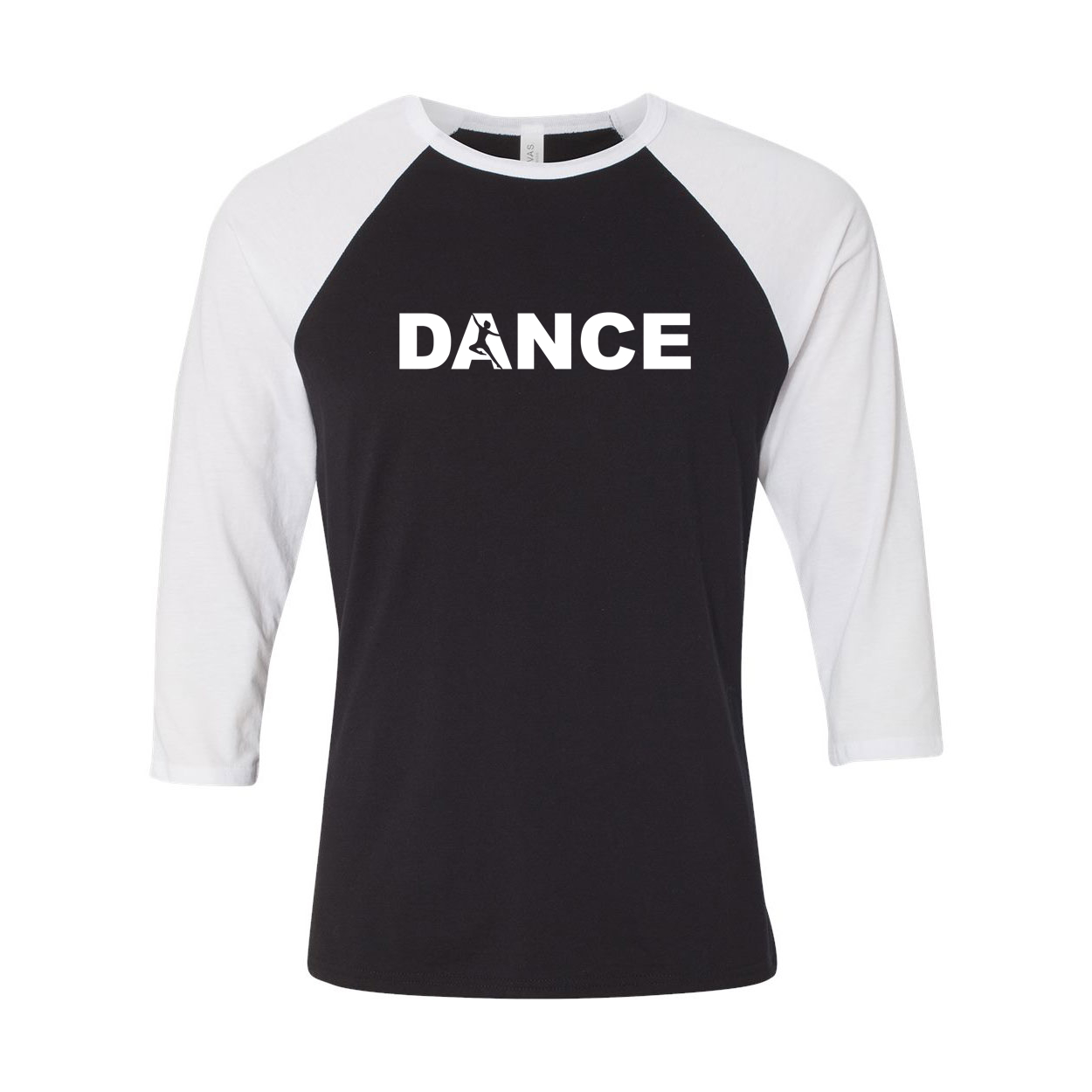Dance Silhouette Logo Classic Raglan Shirt Black/White (White Logo)