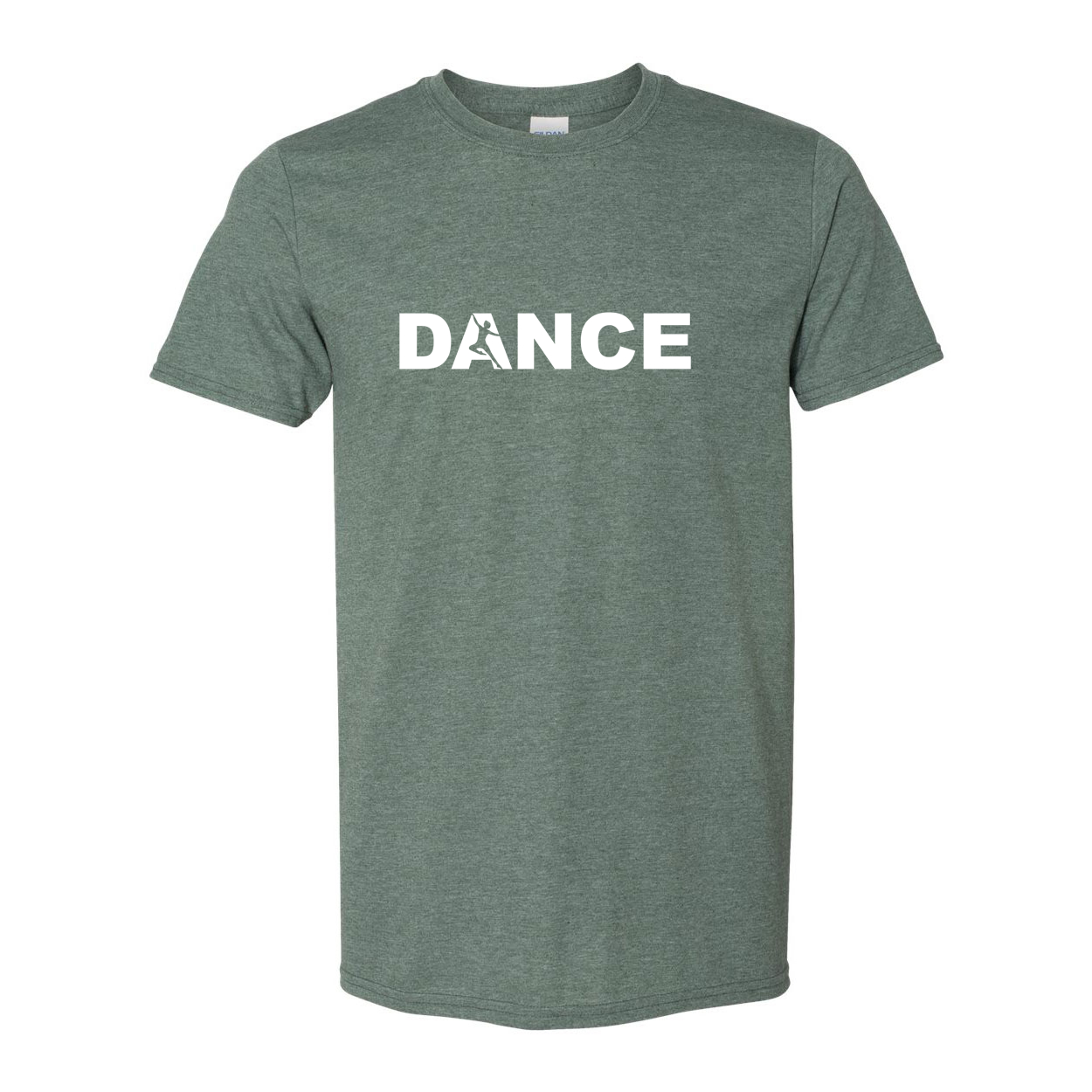 Dance Silhouette Logo Classic T-Shirt Heather Military Green (White Logo)