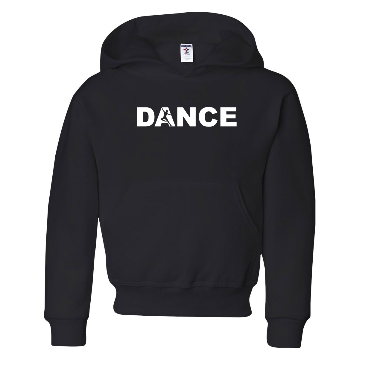 Dance Silhouette Logo Classic Youth Sweatshirt Black (White Logo)