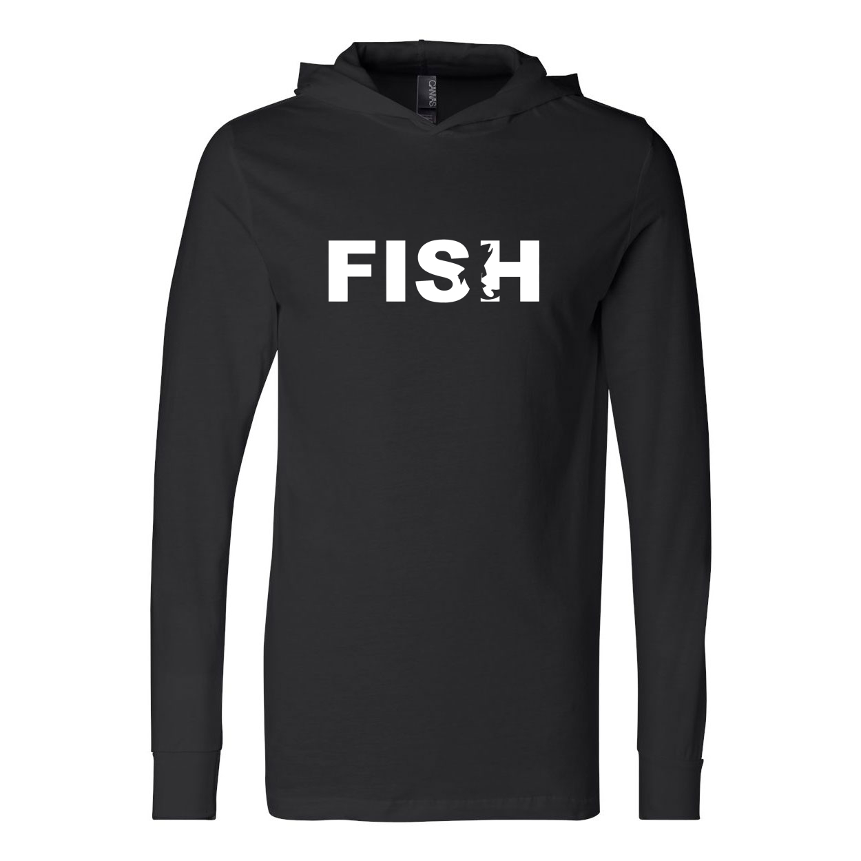 Fish Catch Logo Classic Ultra Lightweight Sweatshirt Black (White Logo)
