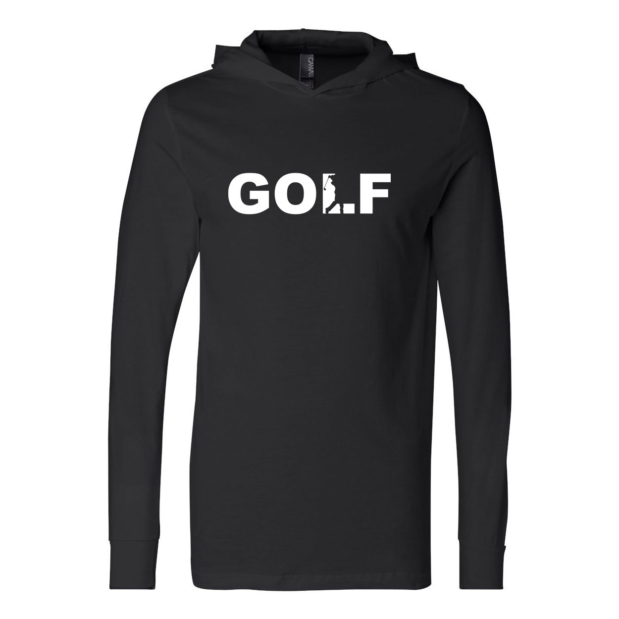 Golf Swing Logo Classic Ultra Lightweight Sweatshirt Black (White Logo)