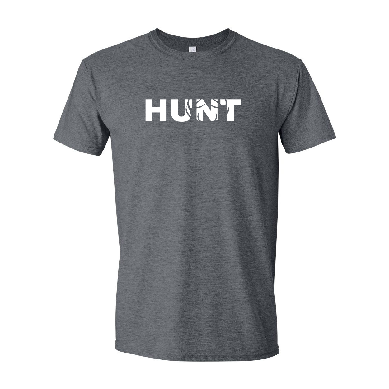 Hunt Rack Logo Classic T-Shirt Dark Heather Gray (White Logo)