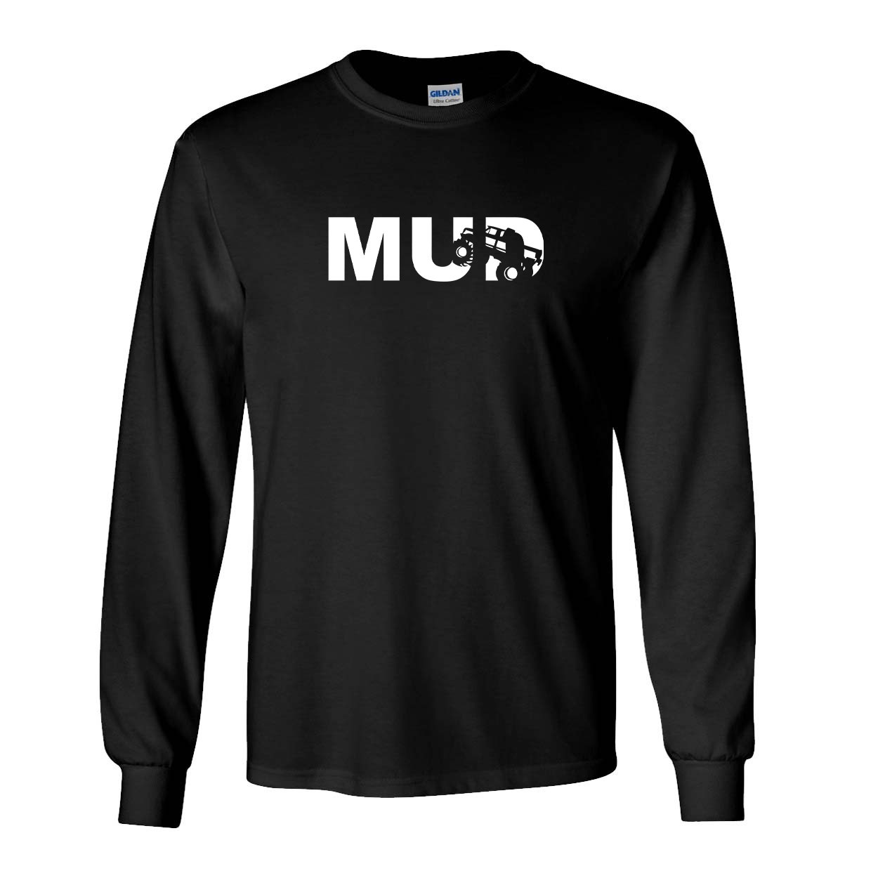 Mud Truck Logo Classic Long Sleeve T-Shirt Black (White Logo)