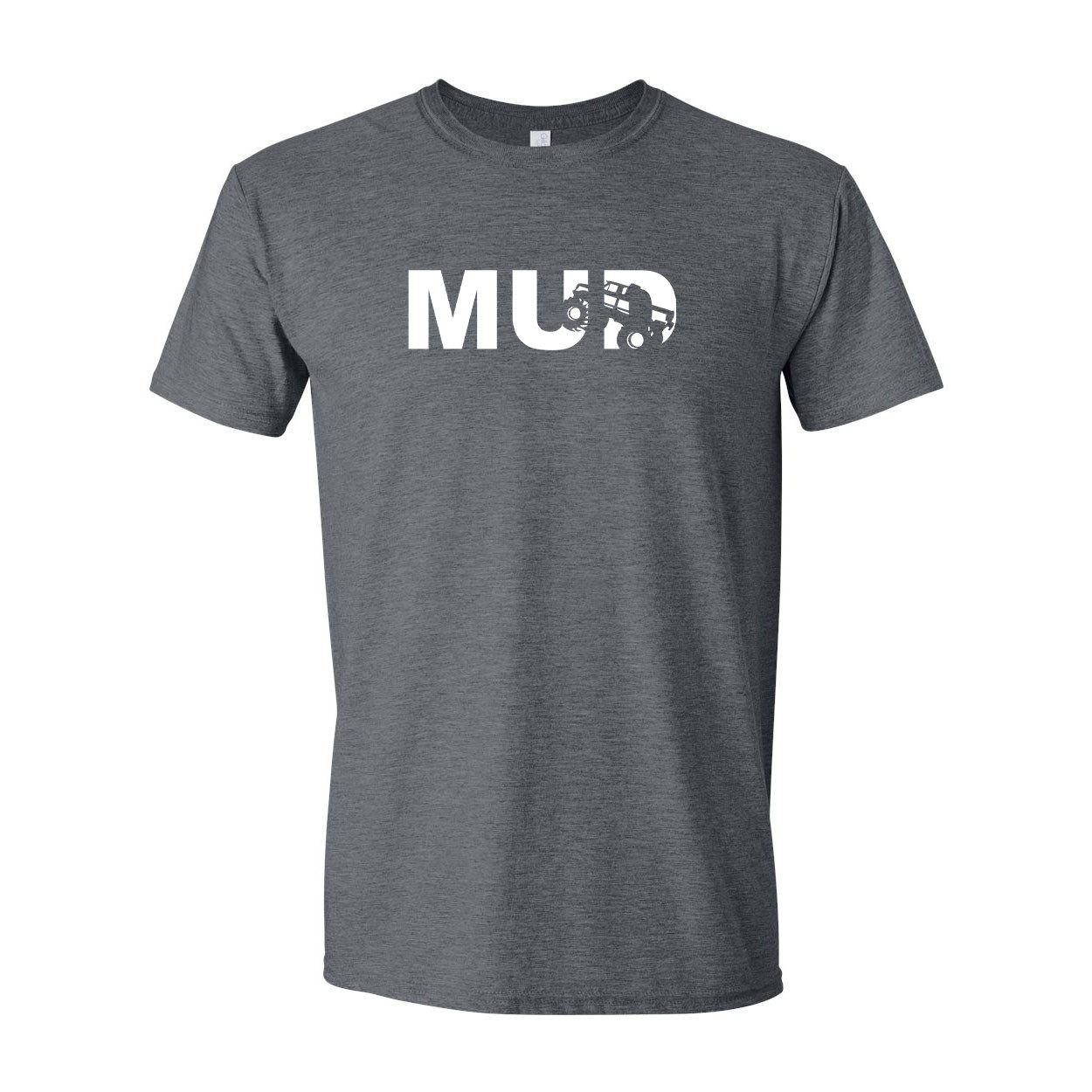 Mud Truck Logo Classic T-Shirt Dark Heather Gray (White Logo)