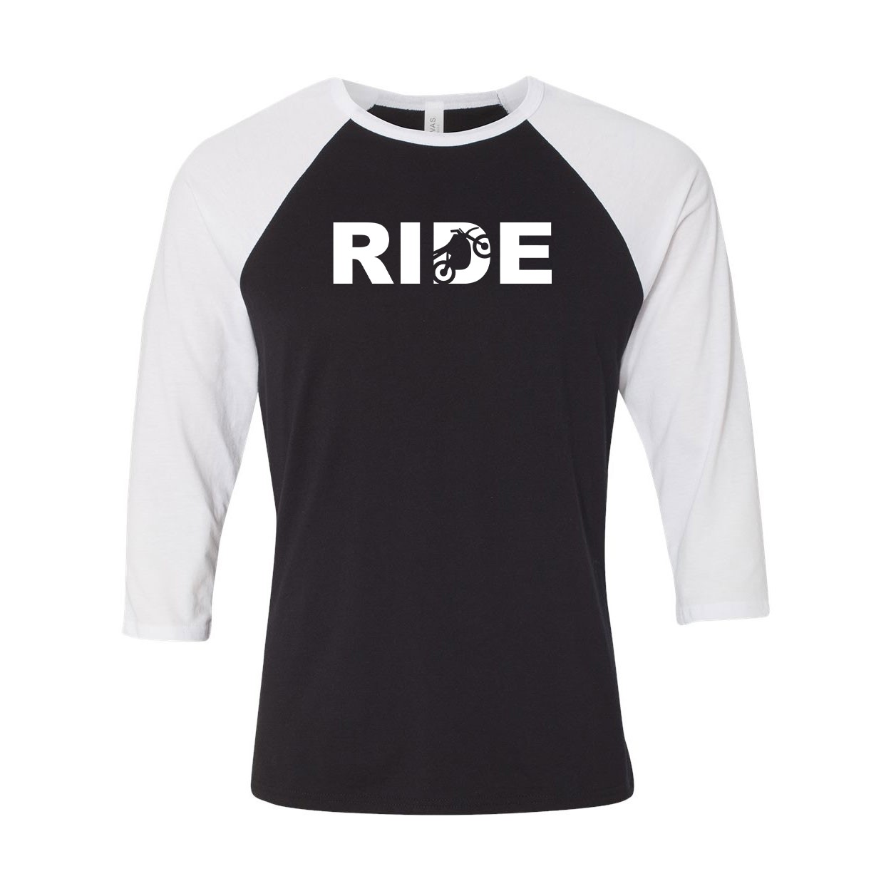 Ride Moto Logo Classic Raglan Shirt Black/White (White Logo)