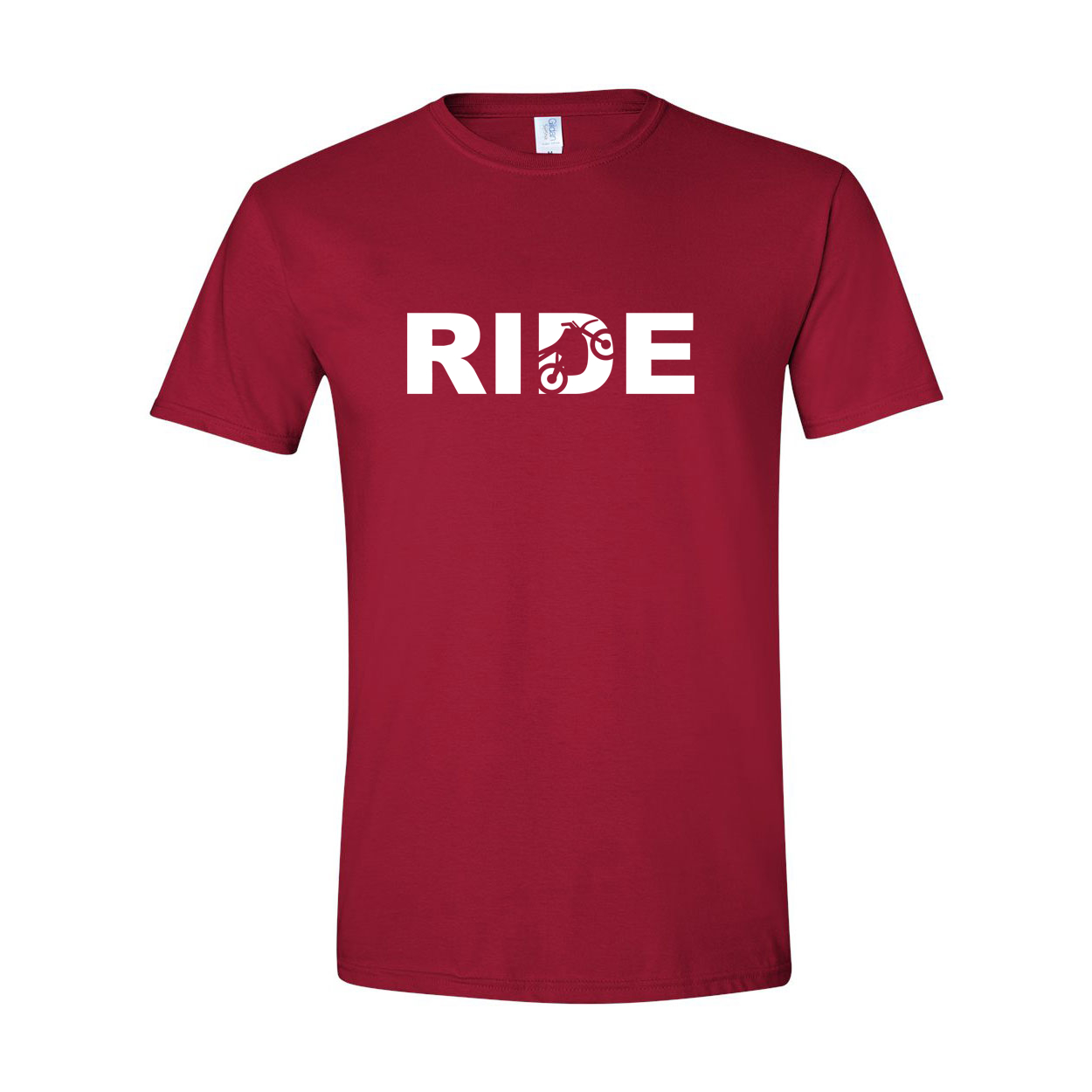 Ride Moto Logo Classic T-Shirt Cardinal Red (White Logo)