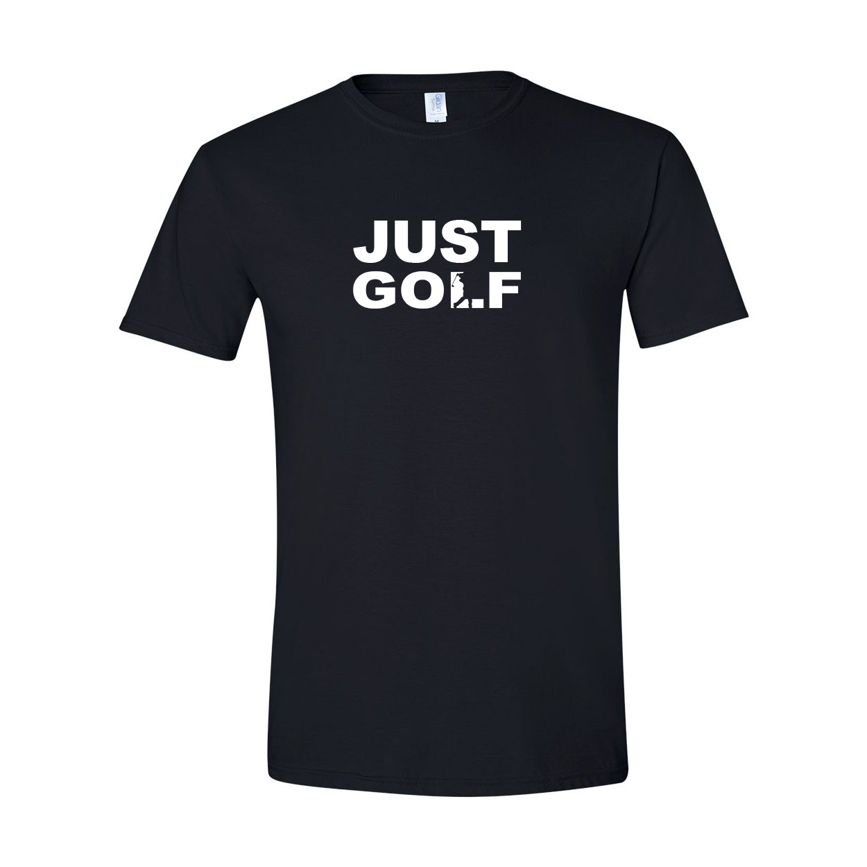 Golf Swing Logo JUST GOLF T-Shirt Black (White Logo)