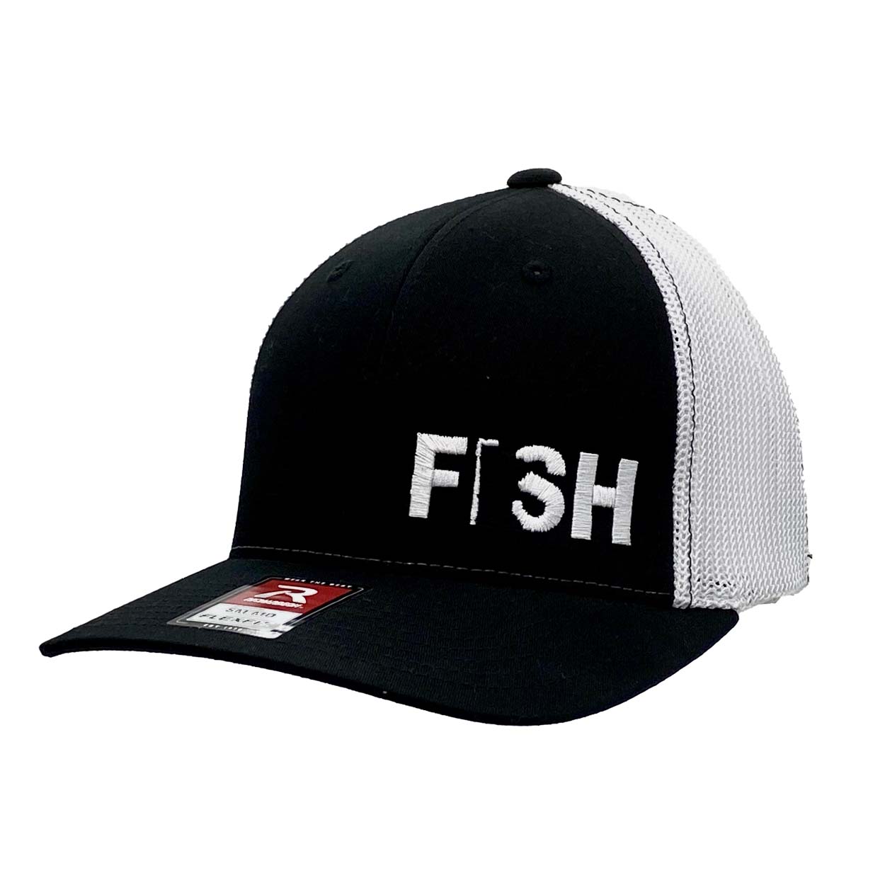 Fish Minnesota Night Out Embroidered Flex Fit Mesh Snapback Trucker Hat Black/White