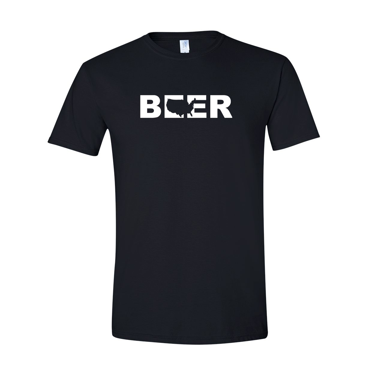 Beer United States Classic T-Shirt Black (White Logo)
