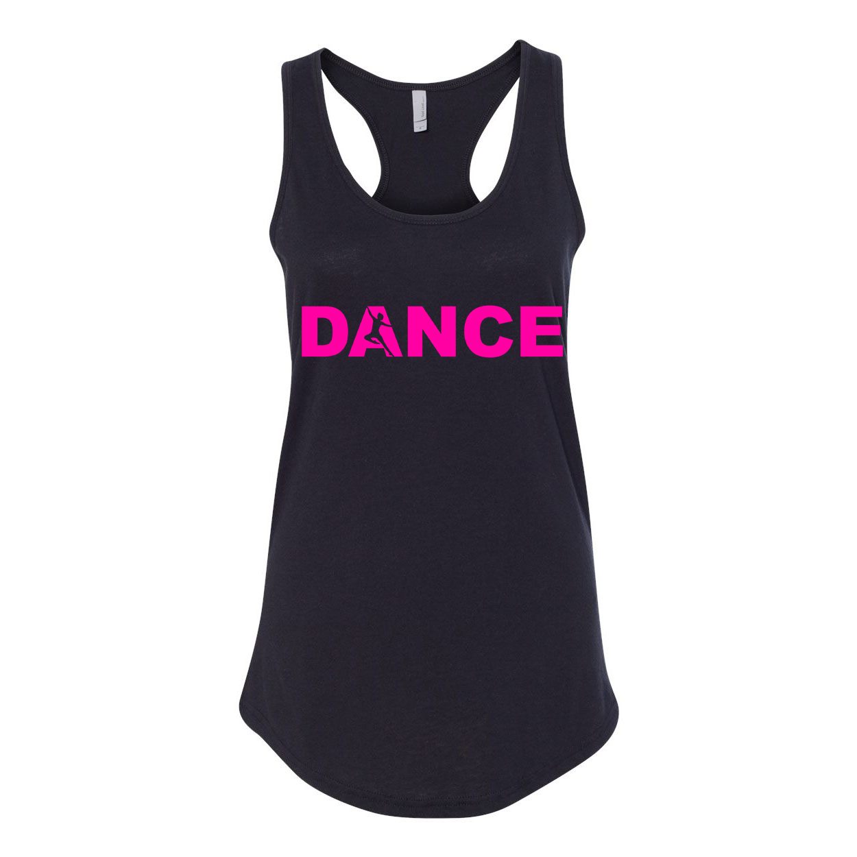 Dance Silhouette Logo Classic Women's Racerback Tank Top Black (Pink Logo)
