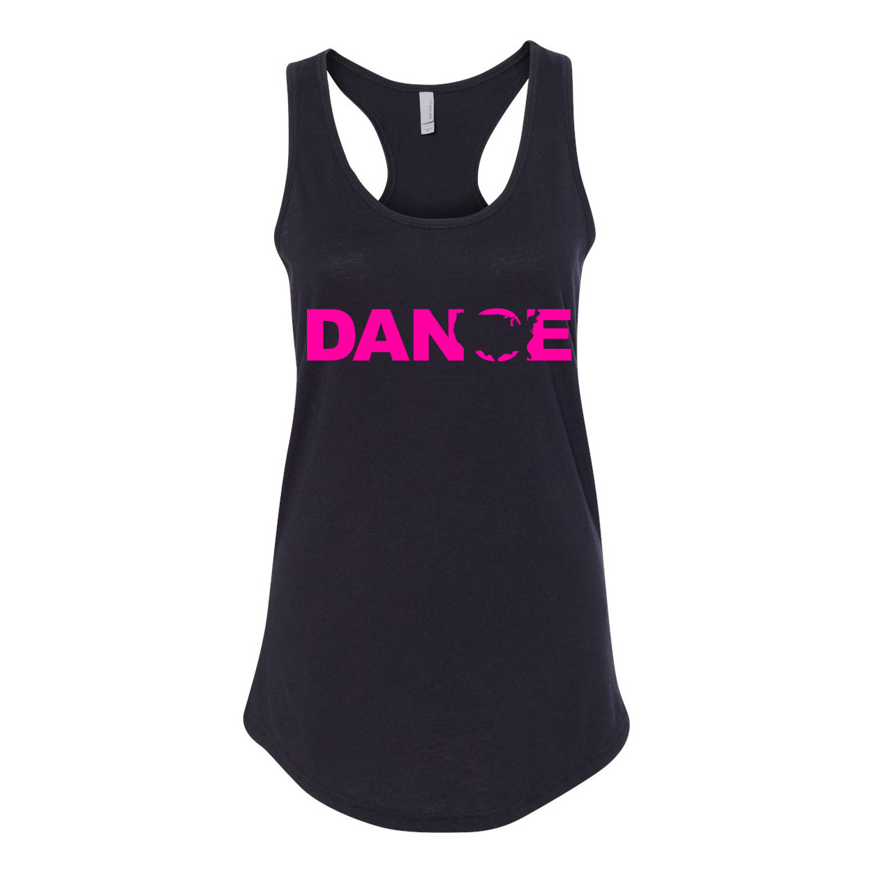 Dance United States Classic Women's Racerback Tank Top Black (Pink Logo)