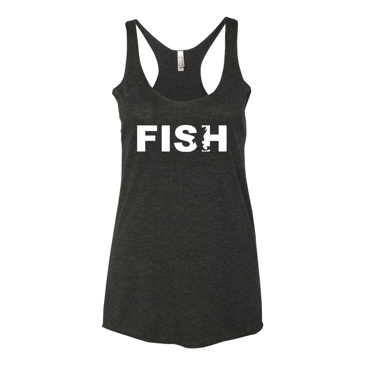 Fish Catch Logo Classic Women's Ultra Thin Tank Top Black (White Logo)