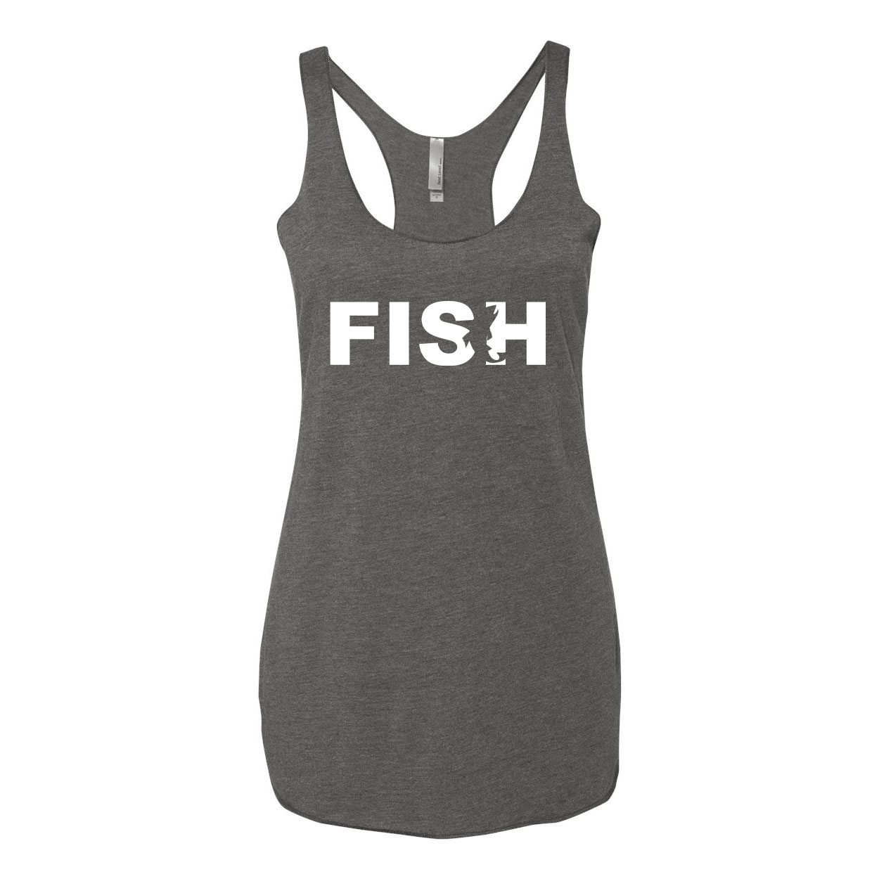 Fish Catch Logo Classic Women's Ultra Thin Tank Top Premium Heather Gray (White Logo)