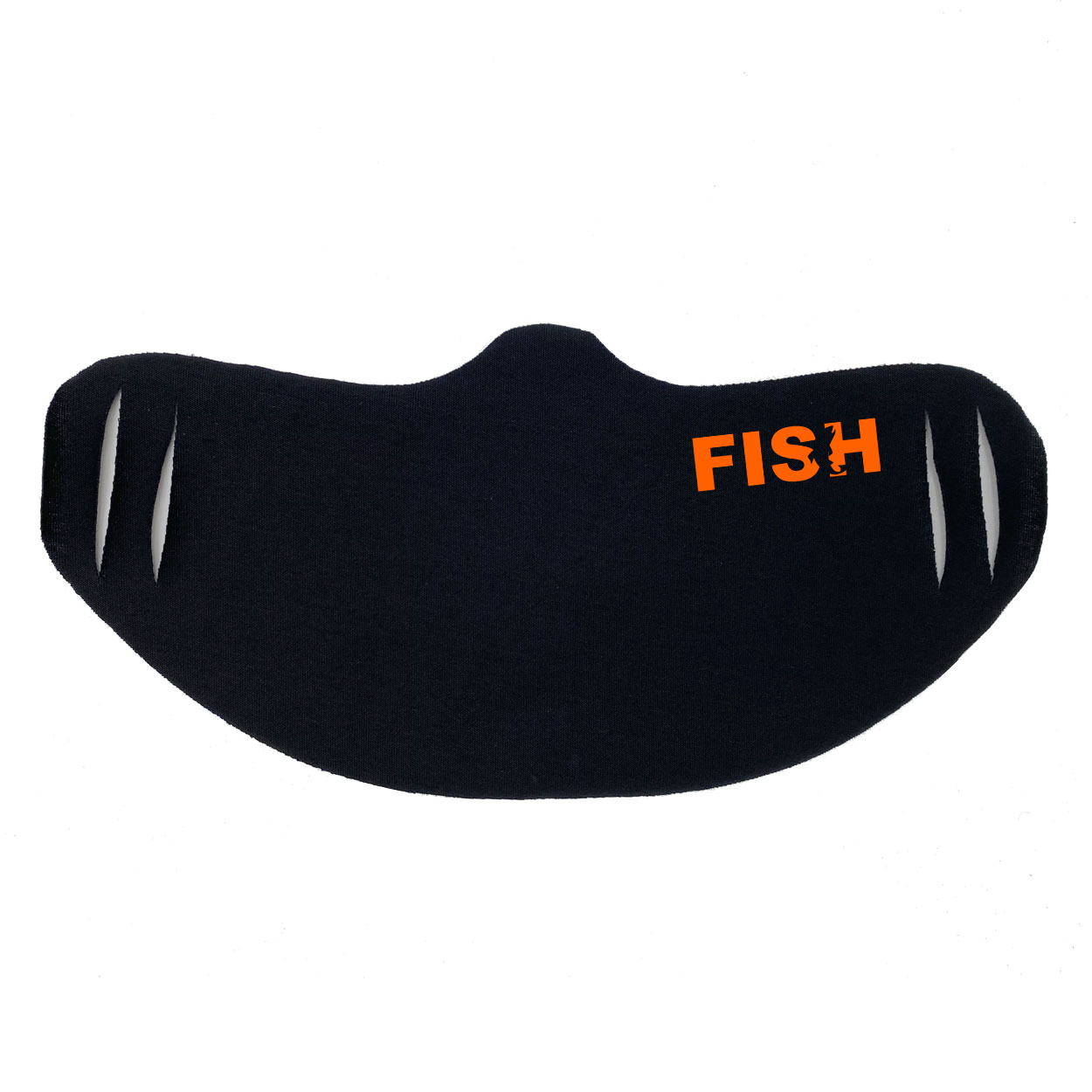 Fish Catch Logo Ultra Lightweight Face Mask Cover Black (Orange Logo)