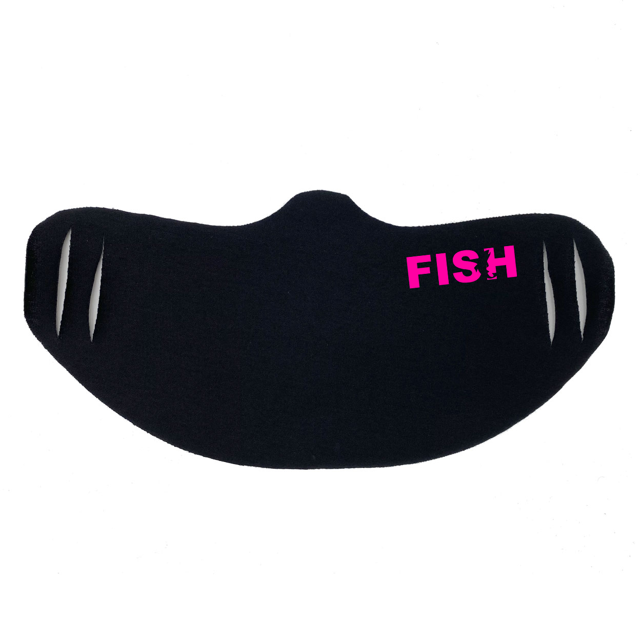 Fish Catch Logo Ultra Lightweight Face Mask Cover Black (Pink Logo)