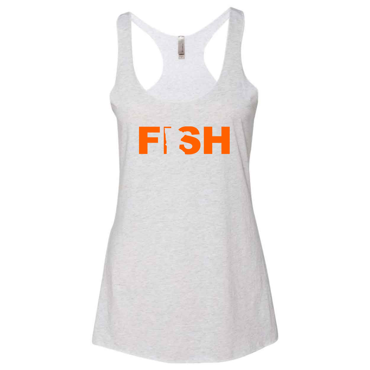 Fish Minnesota Classic Women's Ultra Thin Tank Top Heather White (Orange Logo)