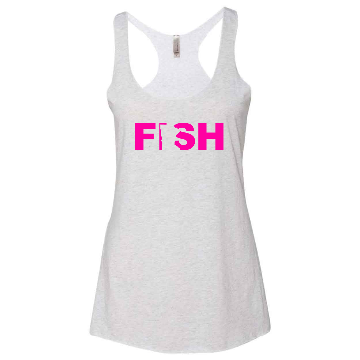 Fish Minnesota Classic Women's Ultra Thin Tank Top Heather White (Pink Logo)