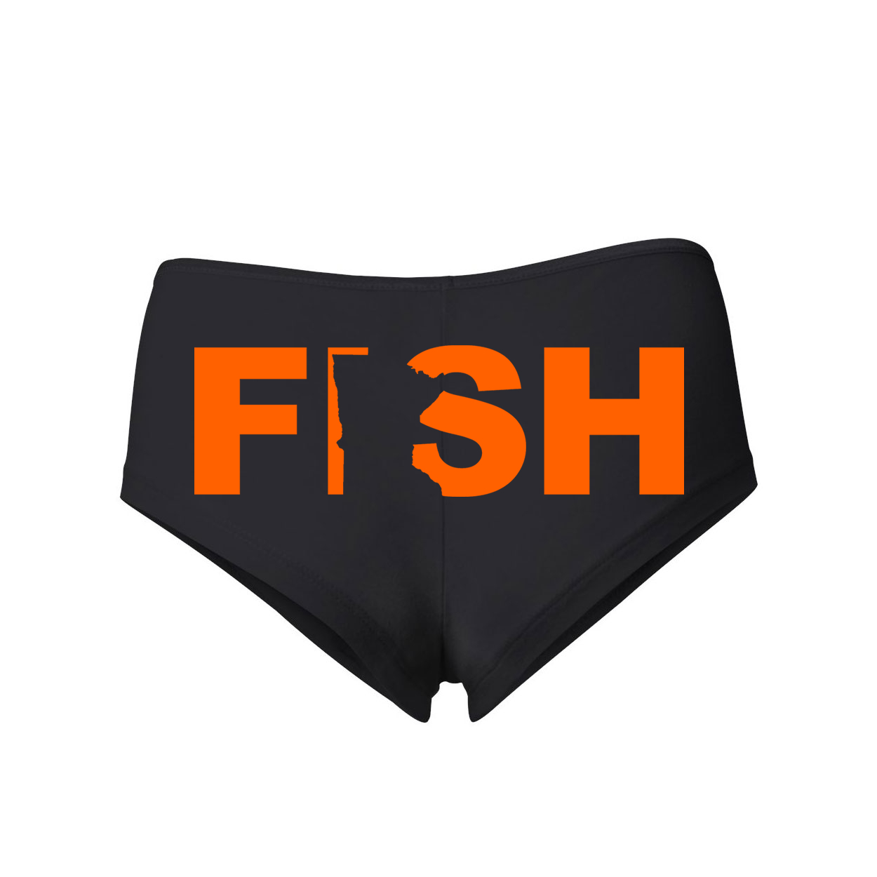 Fish Minnesota Classic Womens Booty Shorts Black (Orange Logo)