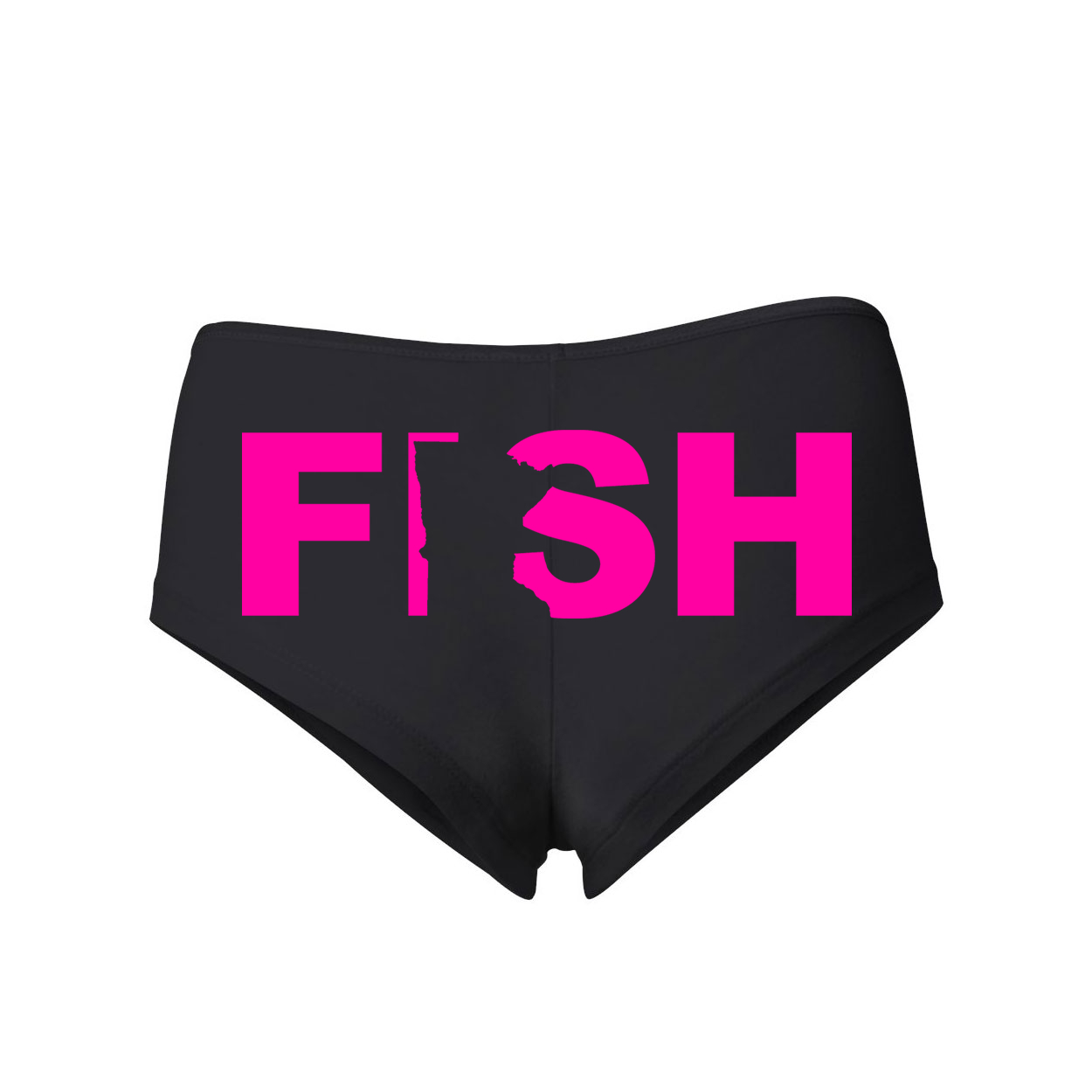 Fish Minnesota Classic Women's Booty Shorts Black (Pink Logo)