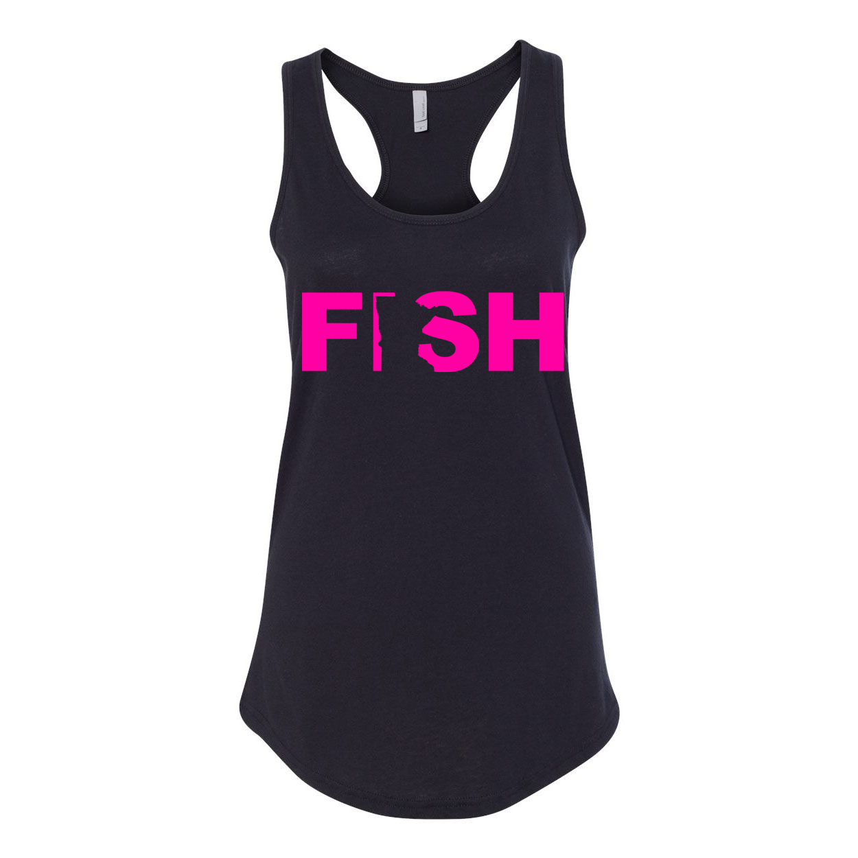 Fish Minnesota Classic Women's Racerback Tank Top Black (Pink Logo)