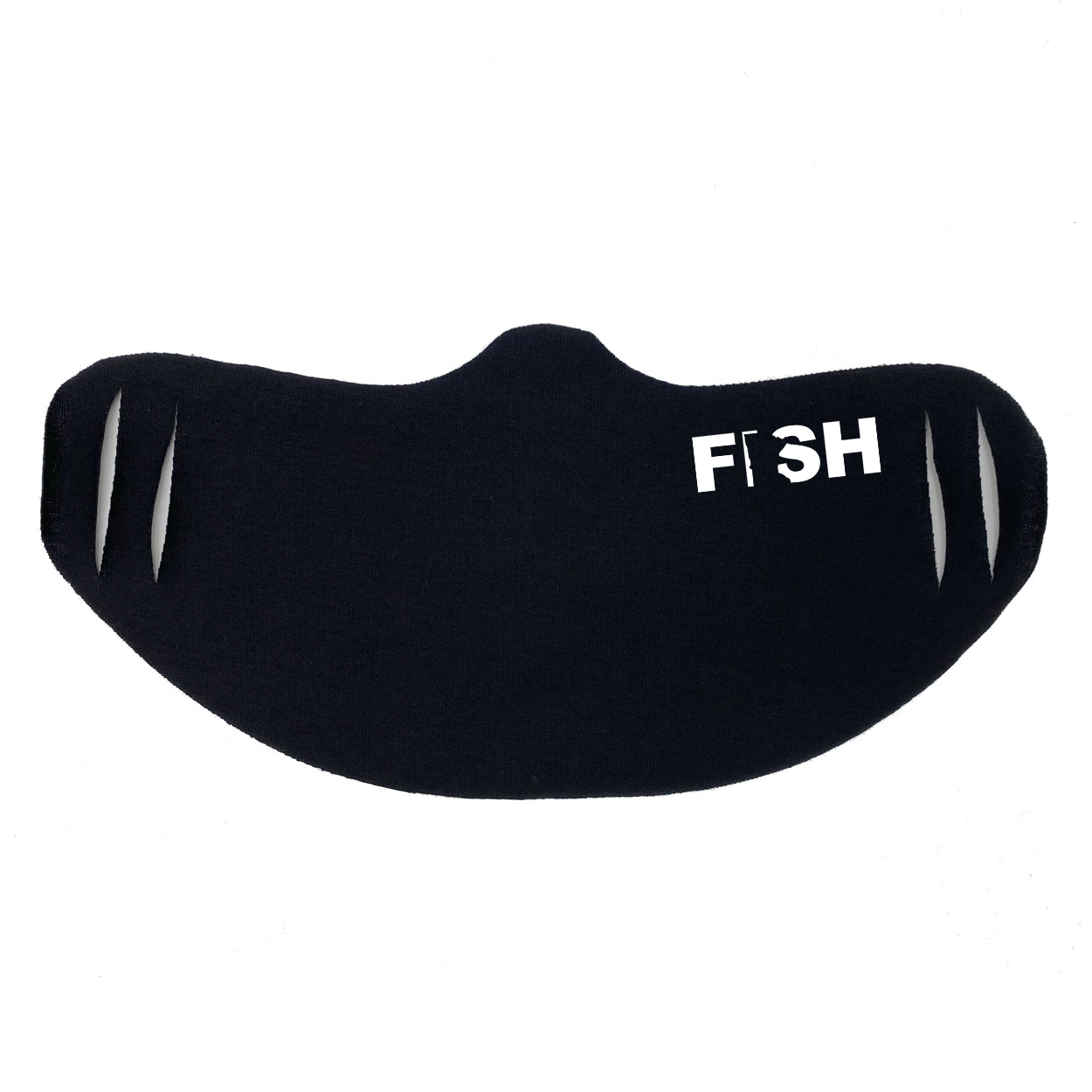 Fish Minnesota Ultra Lightweight Face Mask Cover Black (White Logo)