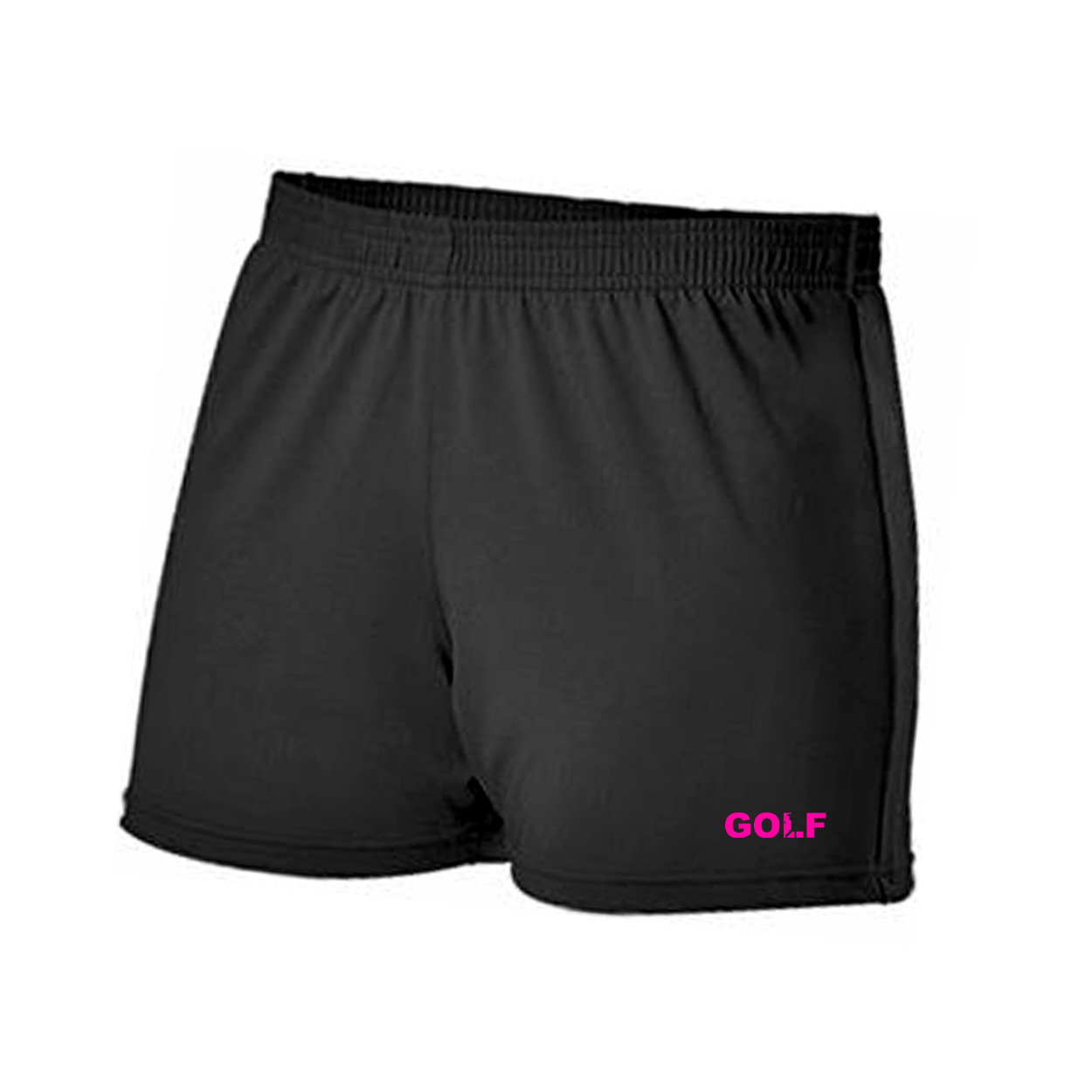 Golf Swing Logo Classic Women's Cheer Shorts Black (Pink Logo)