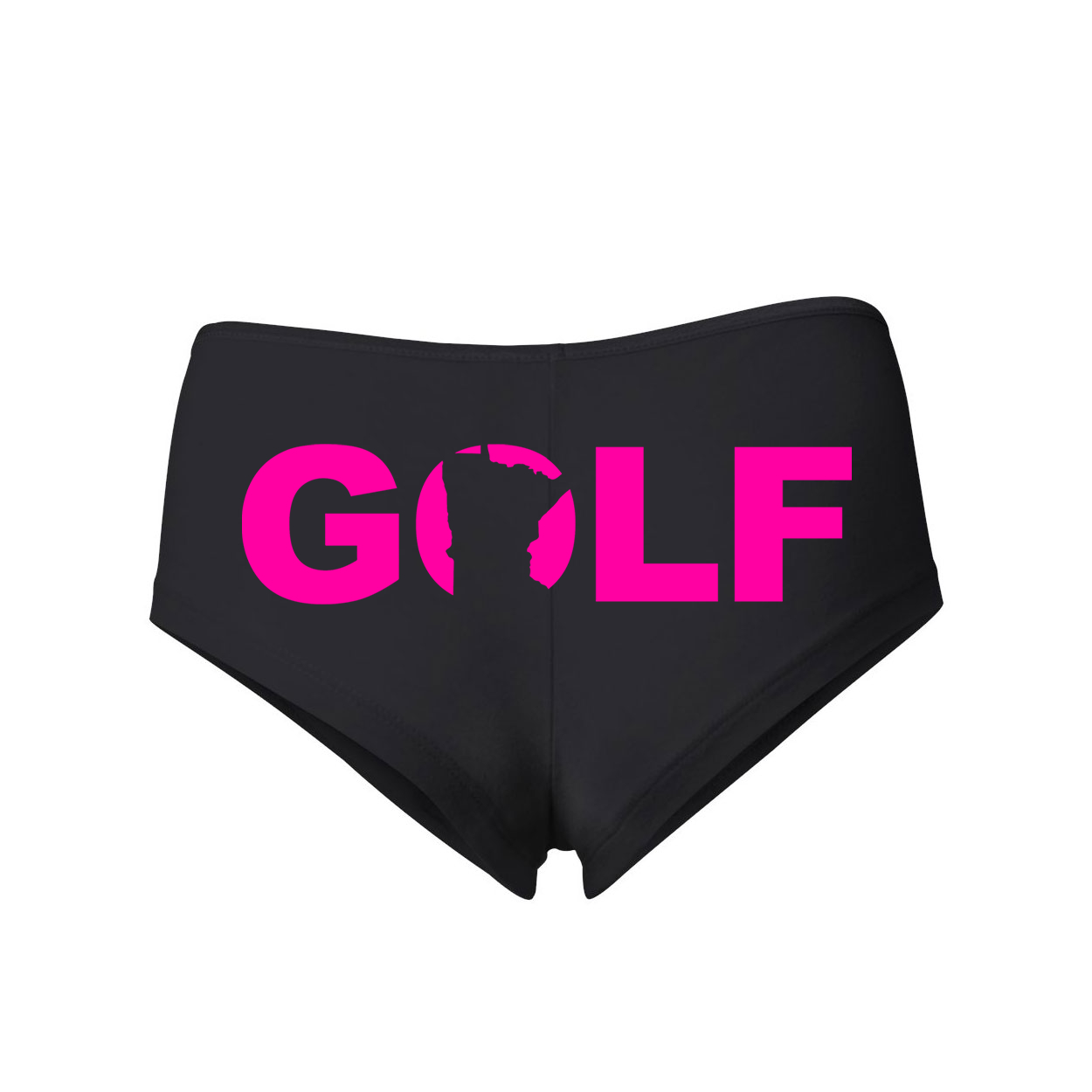 Golf Minnesota Classic Women's Booty Shorts Black (Pink Logo)