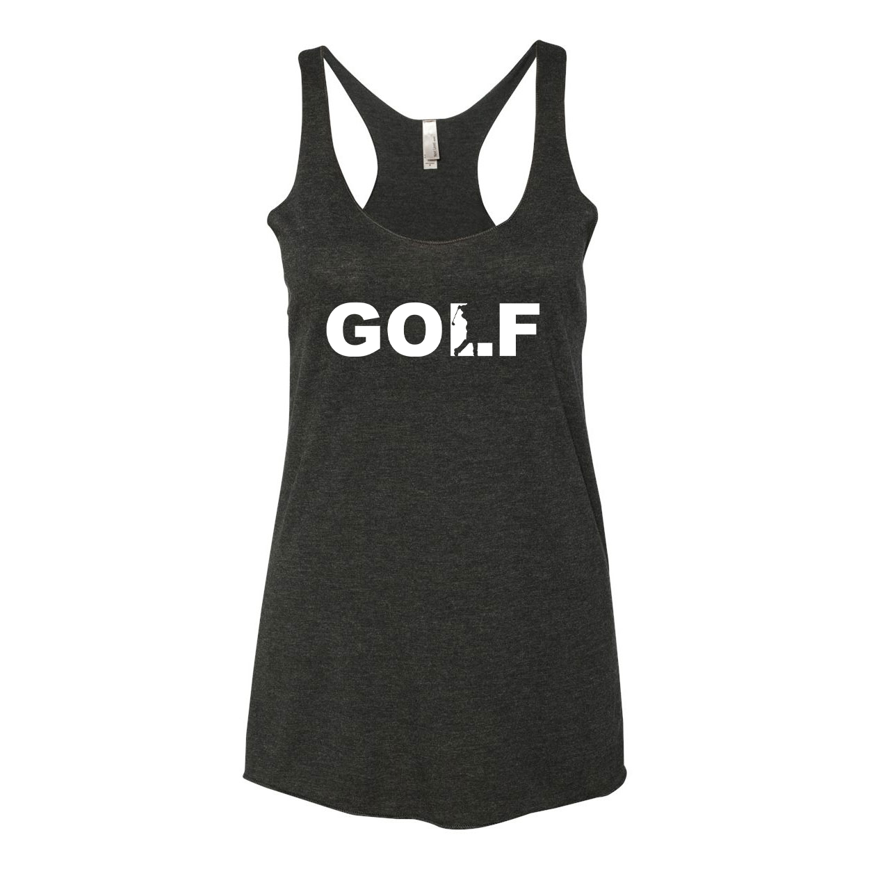 Golf Swing Logo Classic Women's Ultra Thin Tank Top Black (White Logo)