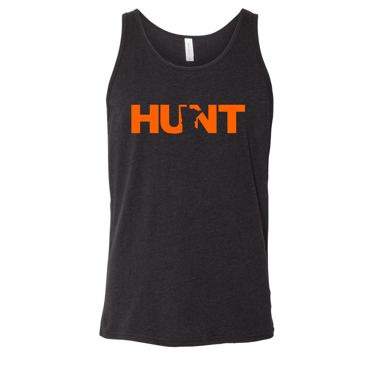 Hunt Minnesota Classic Men's Unisex Tank Top Dark Heather Gray (Orange Logo)