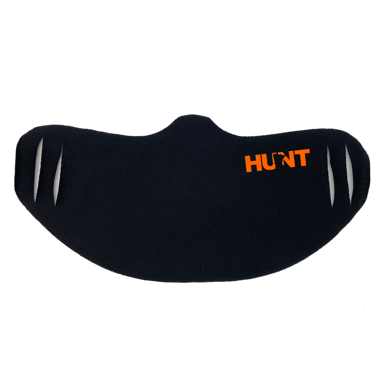 Hunt Minnesota Ultra Lightweight Face Mask Cover Black (Orange Logo)