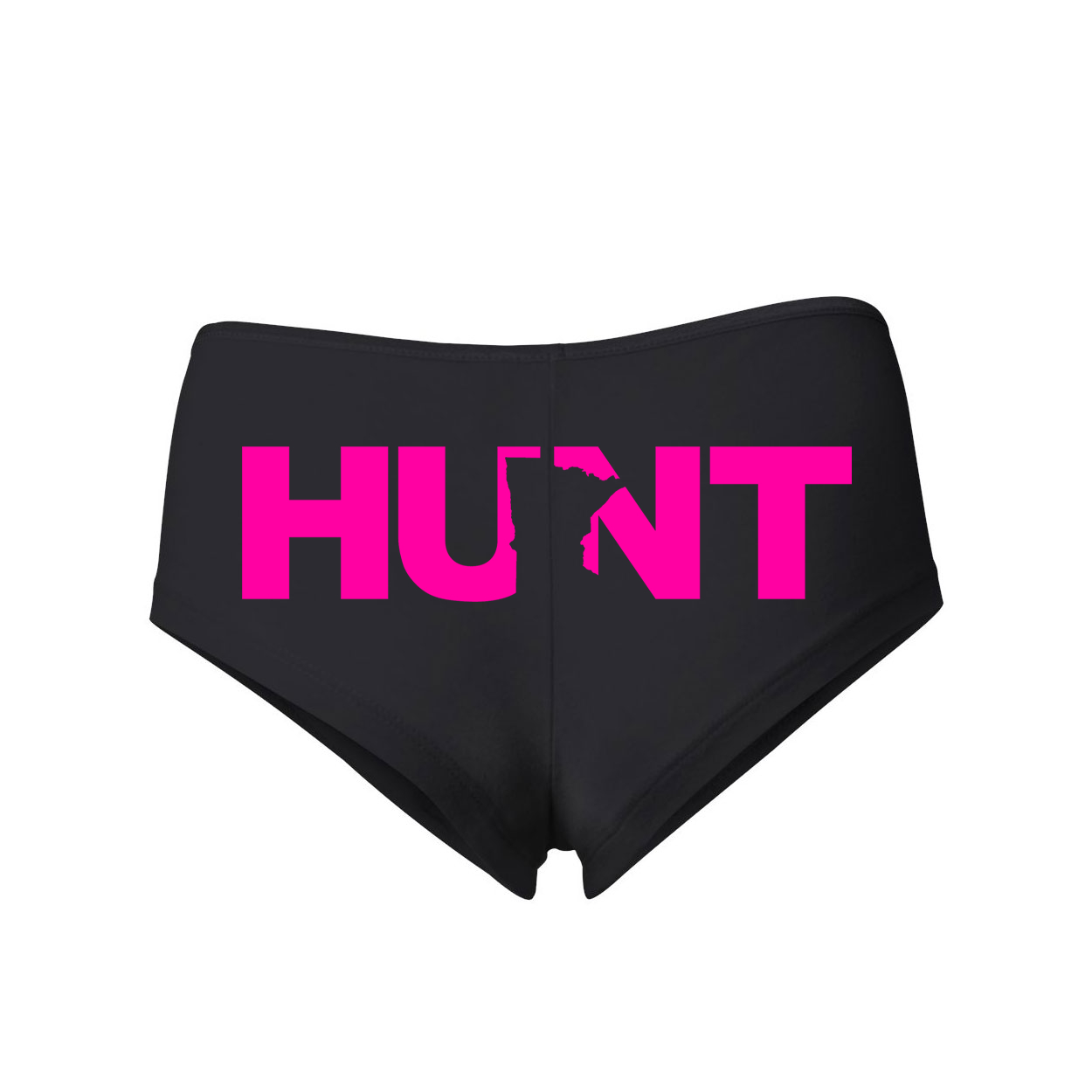 Hunt Minnesota Classic Women's Booty Shorts Black (Pink Logo)